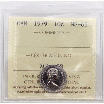 1979 Canada 10-cents ICCS Certified MS-65