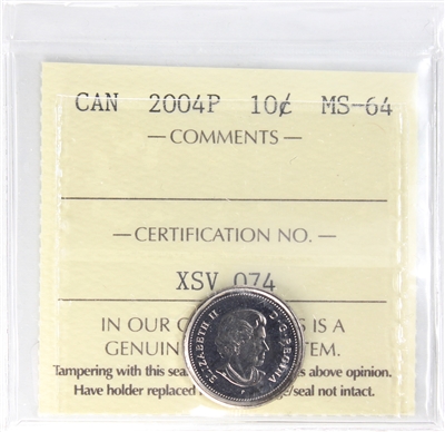 2004P Canada 10-cents ICCS Certified MS-64