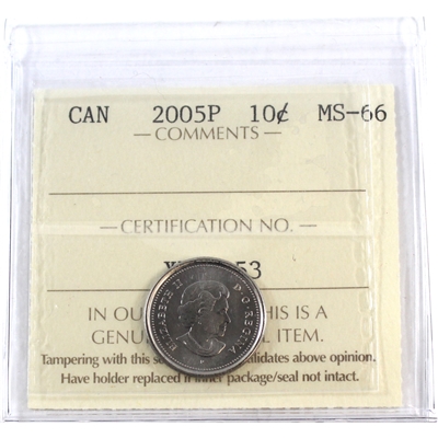 2005P Canada 10-cents ICCS Certified MS-66