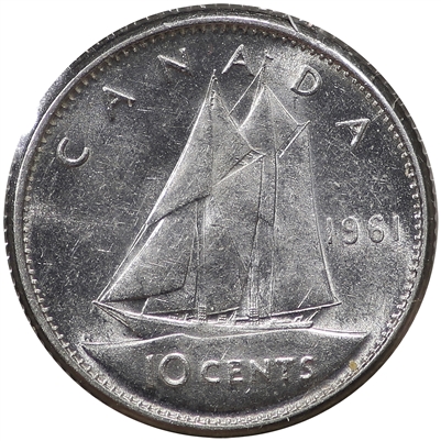 1961 Canada 10-cents AU-UNC (AU-55)