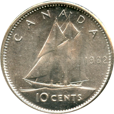 1962 Canada 10-cents UNC+ (MS-62)