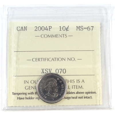 2004P Canada 10-cents ICCS Certified MS-67