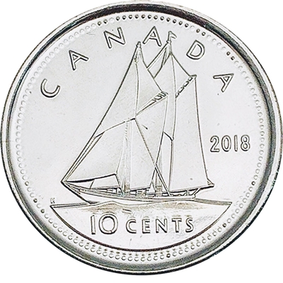 2018 Canada 10-cents Brilliant Uncirculated (MS-63)