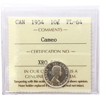 1954 Canada 10-cents ICCS Certified PL-64 Cameo
