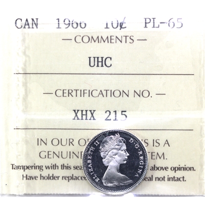 1966 Canada 10-cents ICCS Certified PL-65 Ultra Heavy Cameo