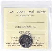 2004P Canada 10-cents ICCS Certified MS-66