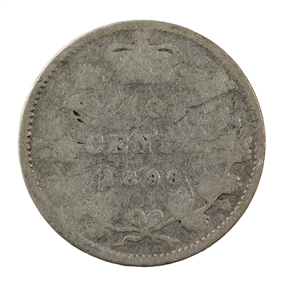 1896 Obv. 5 Canada 10-cents About Good (AG-3)