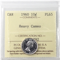 1960 Canada 10-cents ICCS Certified PL-65 Heavy Cameo