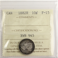 1882H Canada 10-cents ICCS Certified F-15
