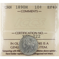 1890H Canada 10-cents ICCS Certified EF-40