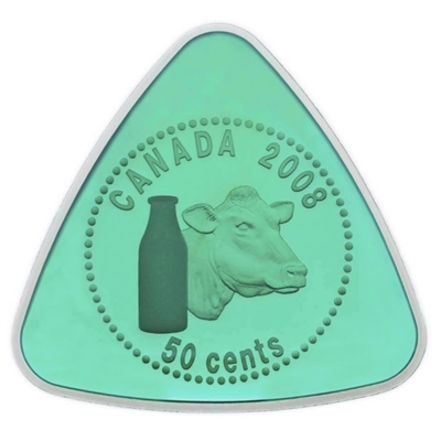 2008 Canada 50-cent Triangle Coin - Milk Delivery (toned)