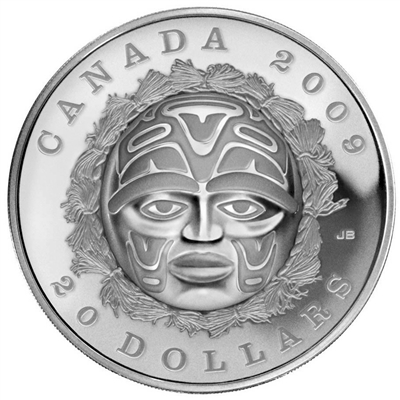 2009 Canada $20 Summer Moon Mask Fine Silver (TAX Exempt)