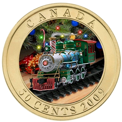 2009 Canada 50-cent Holiday Toy Train Lenticular Coin