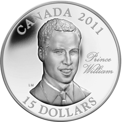 2011 Canada $15 H.R.H. Prince William of Wales UHR Sterling Silver