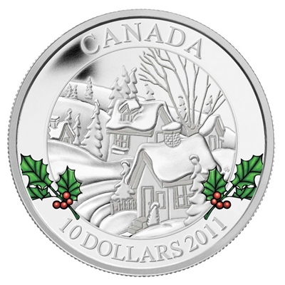 RDC 2011 Canada $10 Winter Town Fine Silver Coin (No Tax) impaired