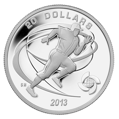 RDC 2013 Canada $20 Baseball - Runner Fine Silver (No Tax) Impaired
