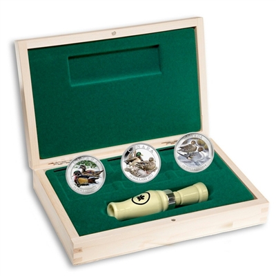 2013-2014 $10 Ducks of Canada 3-coin Deluxe Box Set & Caller (No Tax)