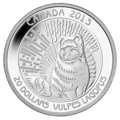 2013 Canada $20 Untamed Canada - Arctic Fox Fine Silver (TAX Exempt)