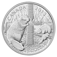 2013 Canada $50 The Beaver 5oz. Fine Silver Coin (TAX Exempt)