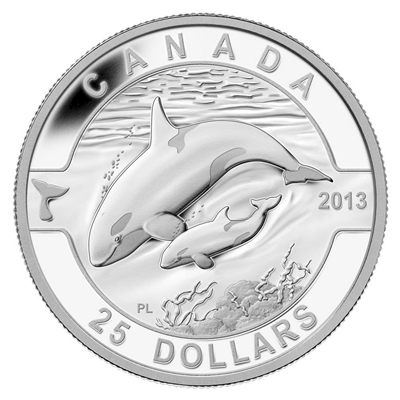 RDC 2013 $25 O Canada - Orca (#5) Fine Silver (No Tax) impaired