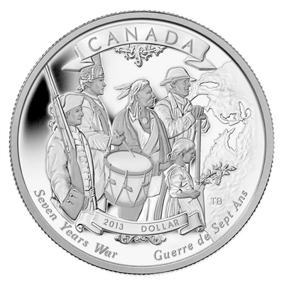 2013 Canada End of the 7 Years War Limited Edition Proof Silver Dollar (No Tax)