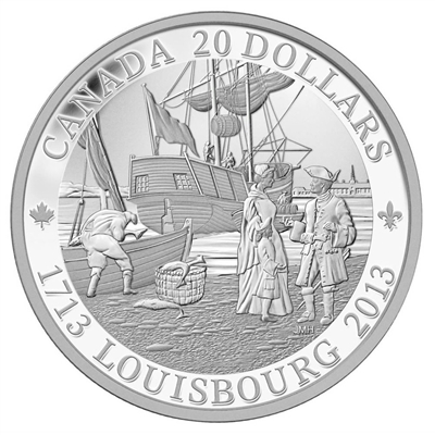 RDC 2013 Canada $20 300th Anniversary of Louisbourg Fine Silver (No Tax) impaired
