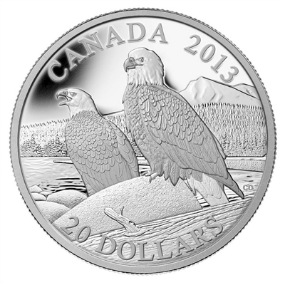 2013 Canada $20 Bald Eagle - Lifelong Mates Fine Silver (No Tax)
