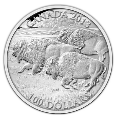 2013 Canada $100 Bison Stampede ($100 for $100) Fine Silver (No Tax)