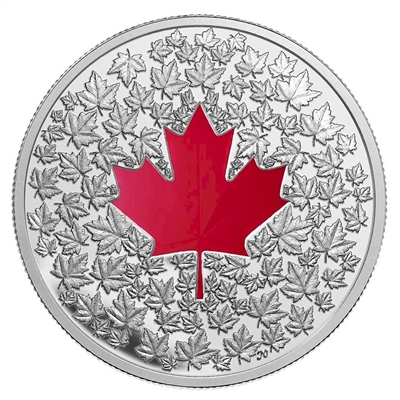 2013 Canada $20 Maple Leaf Impression (Red Enamel) Fine Silver (No Tax)