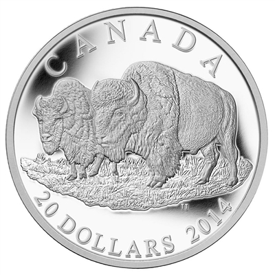 2014 Canada $20 The Bison: The Bull and His Mate (No Tax)