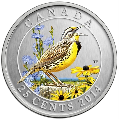 2014 25-cent Birds of Canada - Eastern Meadowlark