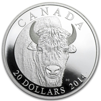 2014 Canada $20 The Bison: A Portrait (#1) Fine Silver (No Tax)