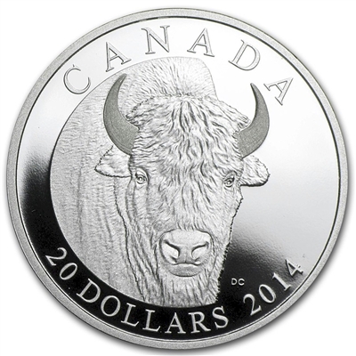 2014 Canada $20 The Bison: A Portrait (#1) Fine Silver (No Tax)