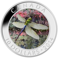 2014 Canada $10 Dragonfly - Green Darner Fine Silver (No Tax)