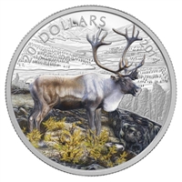 2014 Canada $20 The Caribou Fine Silver Colourized (TAX Exempt)
