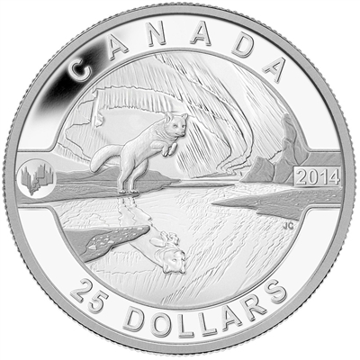 2014 $25 O Canada - The Arctic Fox and the Northern Lights (No Tax)