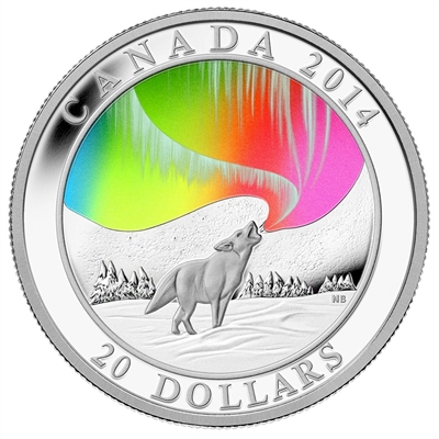 2014 Canada $20 A Story of the Northern Lights - Howling Wolf (No Tax)