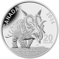 2014 $20 Canadian Dinosaurs - Xenoceratops Fine Silver (No Tax)