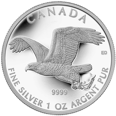 2014 Canada $5 Bald Eagle Fine Silver Coin (TAX Exempt)