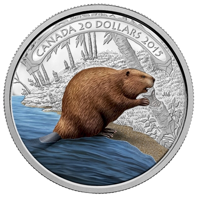 2015 Canada $20 Beaver at Work Fine Silver Coin (TAX Exempt) 130637