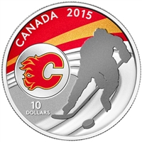 RDC 2015 Canada $10 Calgary Flames Fine Silver Coin (No Tax) Toned