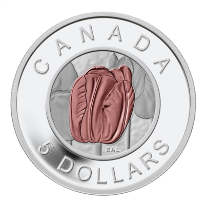 2014 $5 Flowers in Canada - Tulip Fine Silver & Niobium Coin (No Tax)