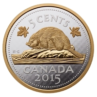 2015 Canada 5oz. 5-cent Big Coin Fine Silver (TAX Exempt)