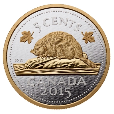 2015 Canada 5oz. 5-cent Big Coin Fine Silver (TAX Exempt)