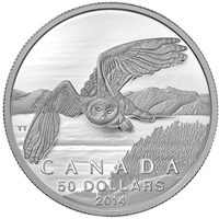 2014 Canada $50 Snowy Owl ($50 for $50 #2) Fine Silver (No Tax)