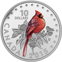 2015 Canada $10 Colourful Songbirds - The Northern Cardinal (No Tax)