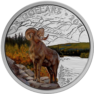 2015 Canada $20 Bighorn Sheep Fine Silver Coin (TAX Exempt)