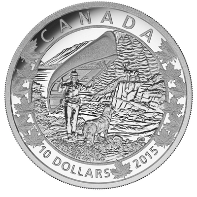 2015 $10 Canoe Across Canada - Wondrous West (#1) Fine Silver (No Tax)