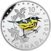 2015 Canada $10 Colourful Songbirds - The Magnolia Warbler (No Tax)