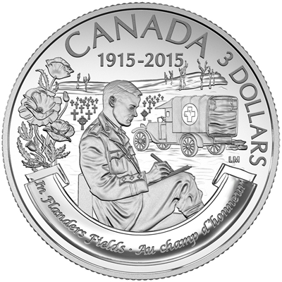 2015 Canada $3 100th Anniversary of In Flanders Fields Silver (No Tax)